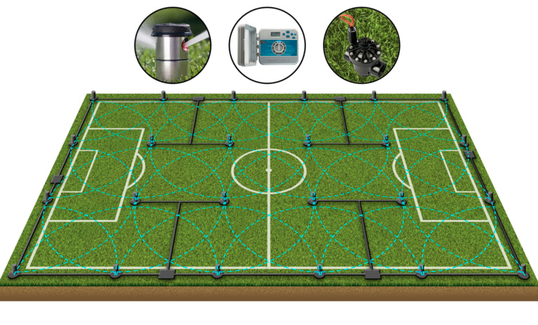 Aký je postup pri realizácii automatickej závlahy pre futbalové ihriská.